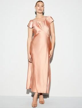 NWT -The Occasion by Old Navy - Flutter Sleeve Keyhole Satin Maxi Dress-Size XXL